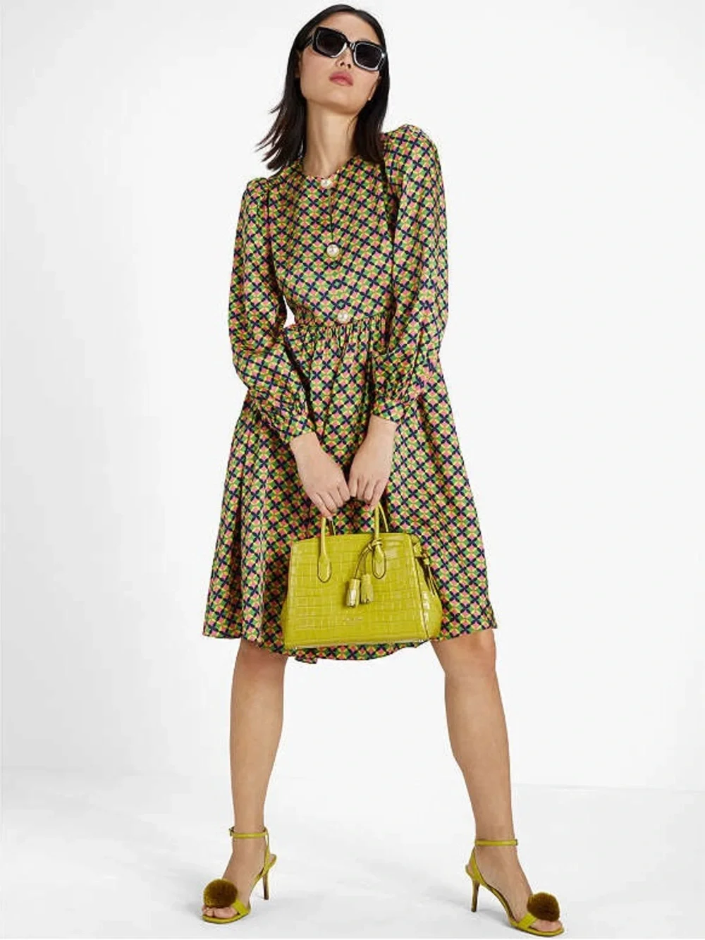 Kate Spade Pearl-Embellished Patio Tile Dress Size 16
